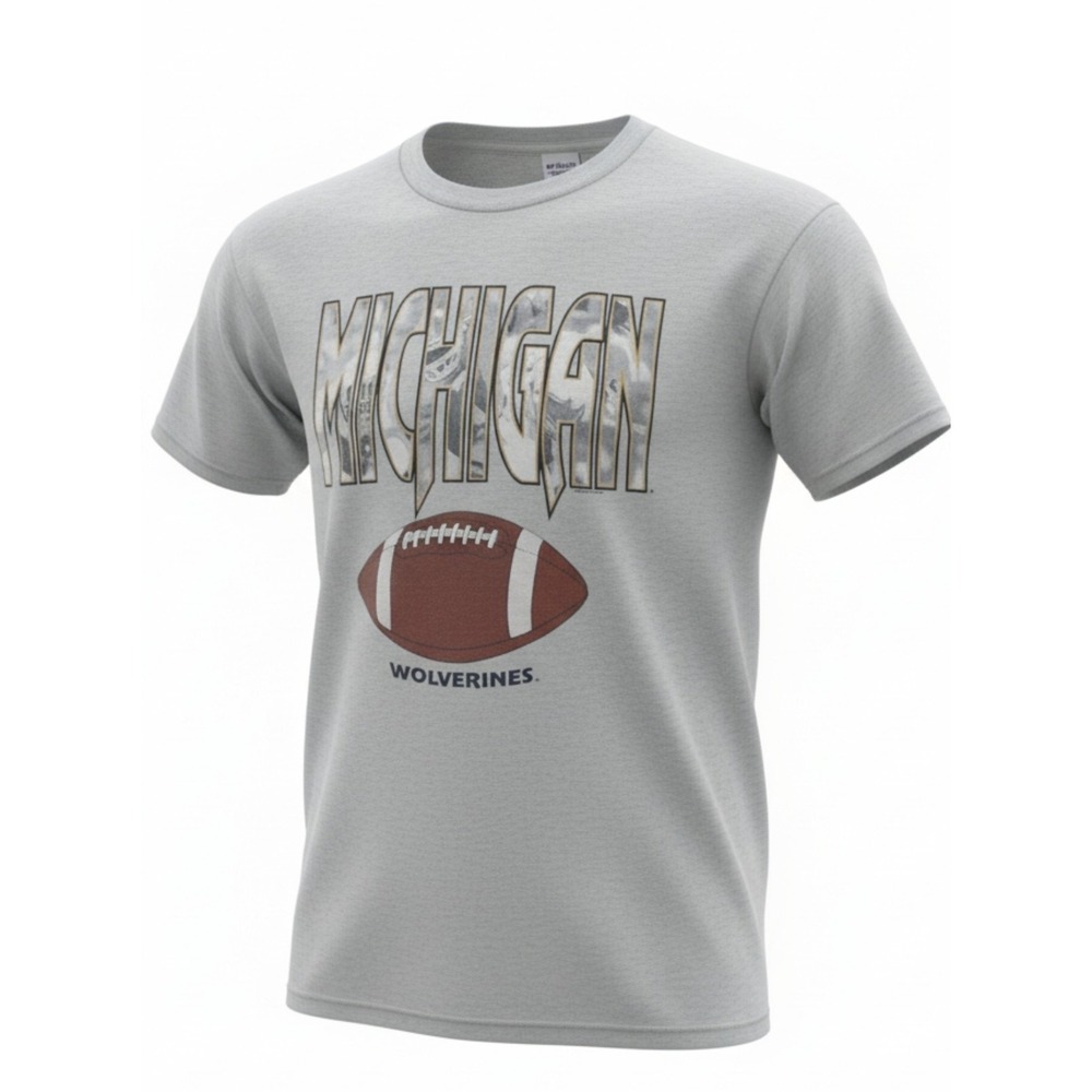 Vintage 90s Michigan Wolverines Graphic T-Shirt Gray XL Fruit of the Loom VR